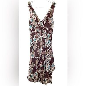 Vintage Paisley Print Dress by DJ Summers in Size 10